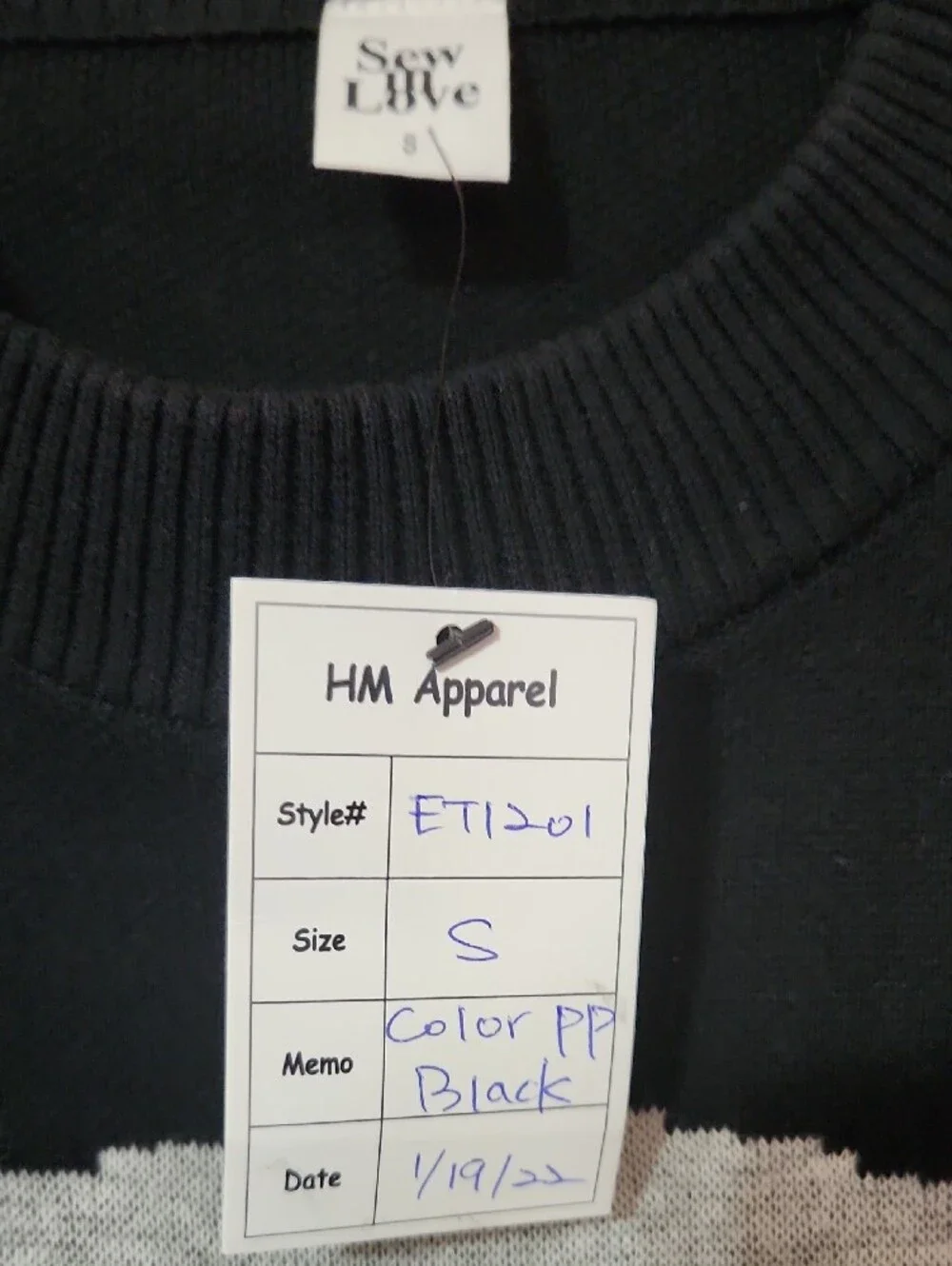 Sew In Love Black sweater with white heart-eye smiley - Picture 2 of 3